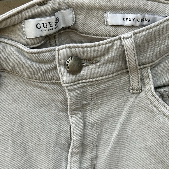 Guess Jeans Vintage 90's Y2k Distressed Sexy Curve Punk Rocker Sz 30 - Picture 5 of 9